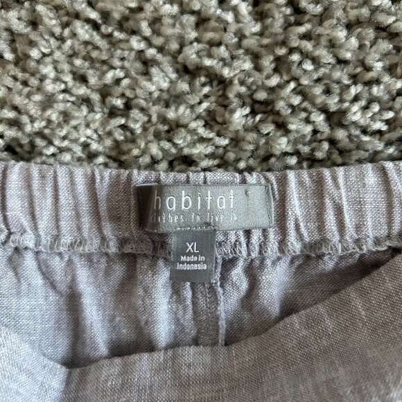 Habitat Clothes To Live In Womens XL Linen Blend Wide-Leg Pants Elastic Waist - Picture 5 of 11